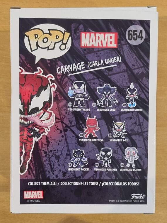 #654 Carnage (Carla Unger) Marvel Venom – Funko Pops