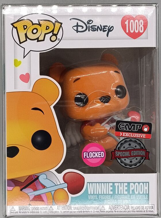 #1008 Winnie the Pooh (Valentine) - Flocked - Disney