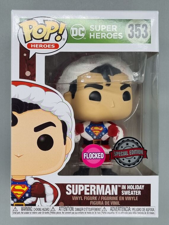 #353 Superman (in Holiday Sweater) - Flocked - DC