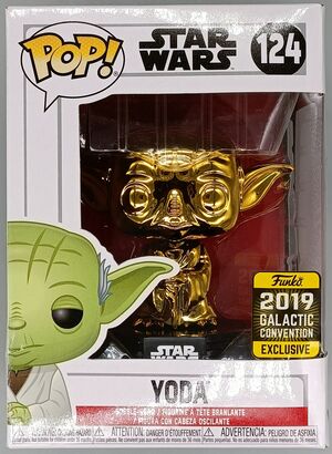 #124 Yoda (Dagobah Gold) Chrome  Star Wars  2019 Con  DAMAGE