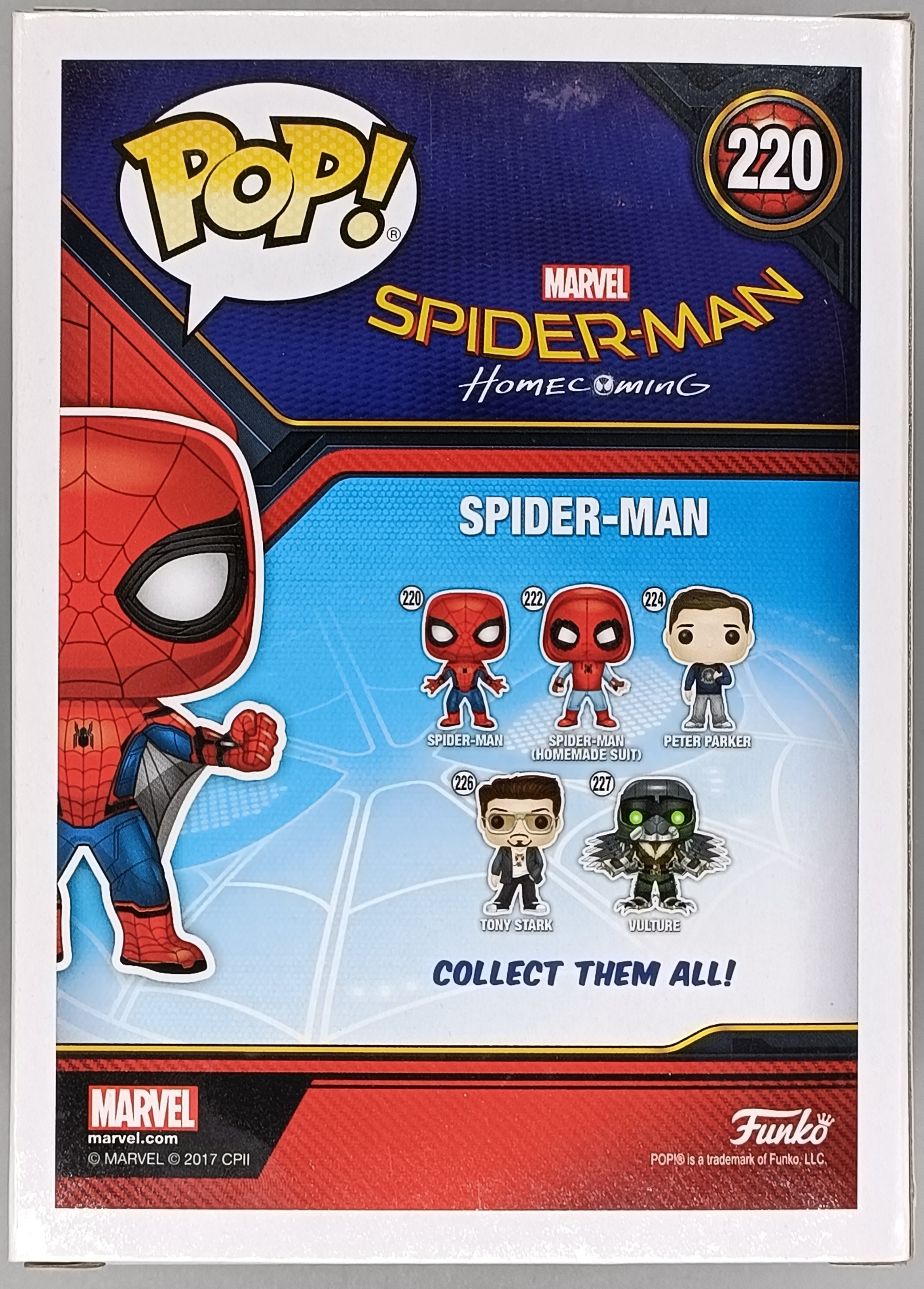 Funko Pop Box Only Marvel Spider-Man Home Coming Spider-Man 220 