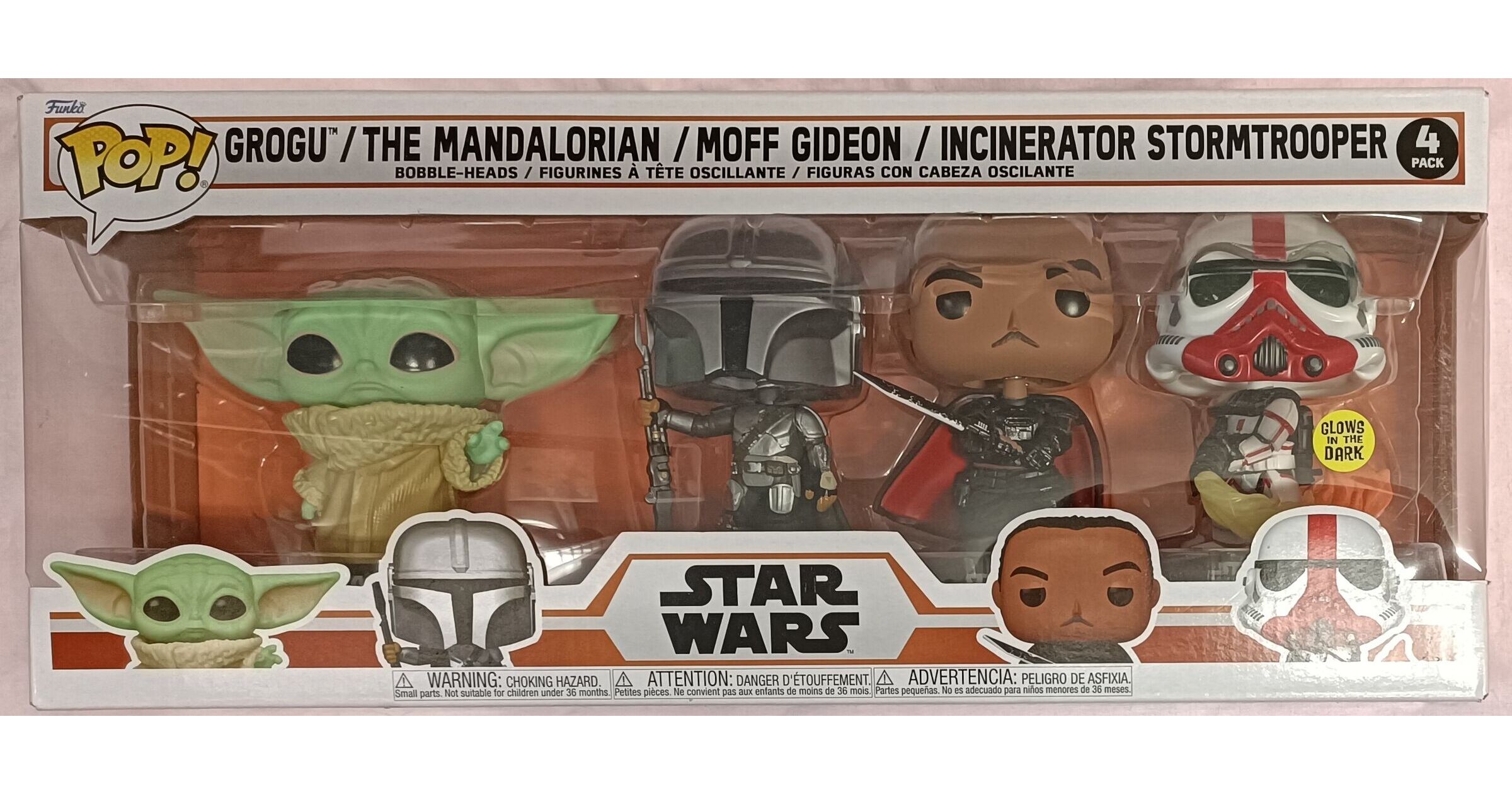 [4 Pack] Grogu, Mandalorian,Moff Gideon Glow - Star Wars – Funko Pops