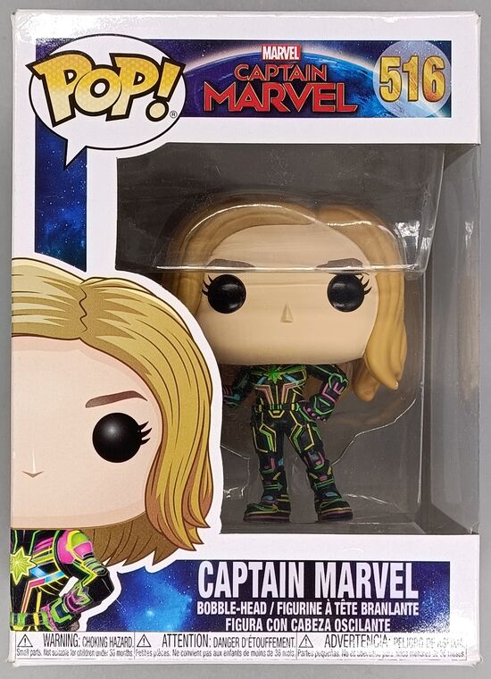 #516 Captain Marvel (Neon) Marvel - Captain Marvel DAMAGED