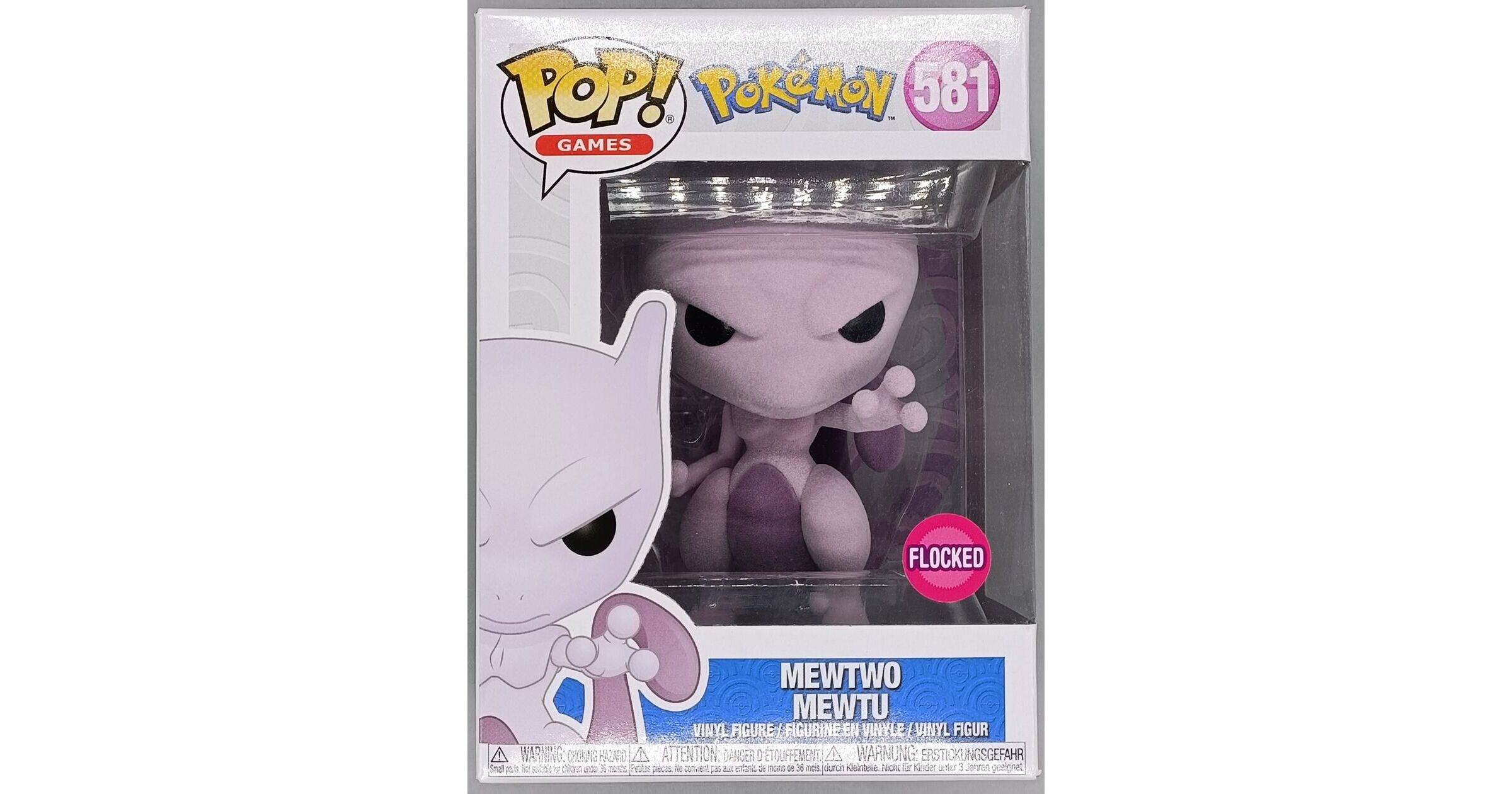 Funko Pop! Games Pokemon Mewtwo (Flocked) Summer Convention Exclusive  Figure #581 - US