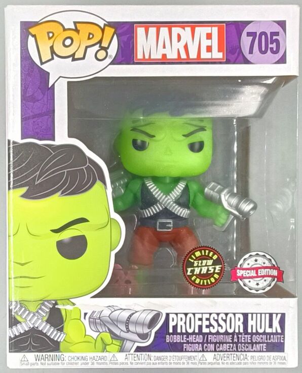 #705 Professor Hulk  6 Inch Glow Chase Edition  Marve DAMAGE