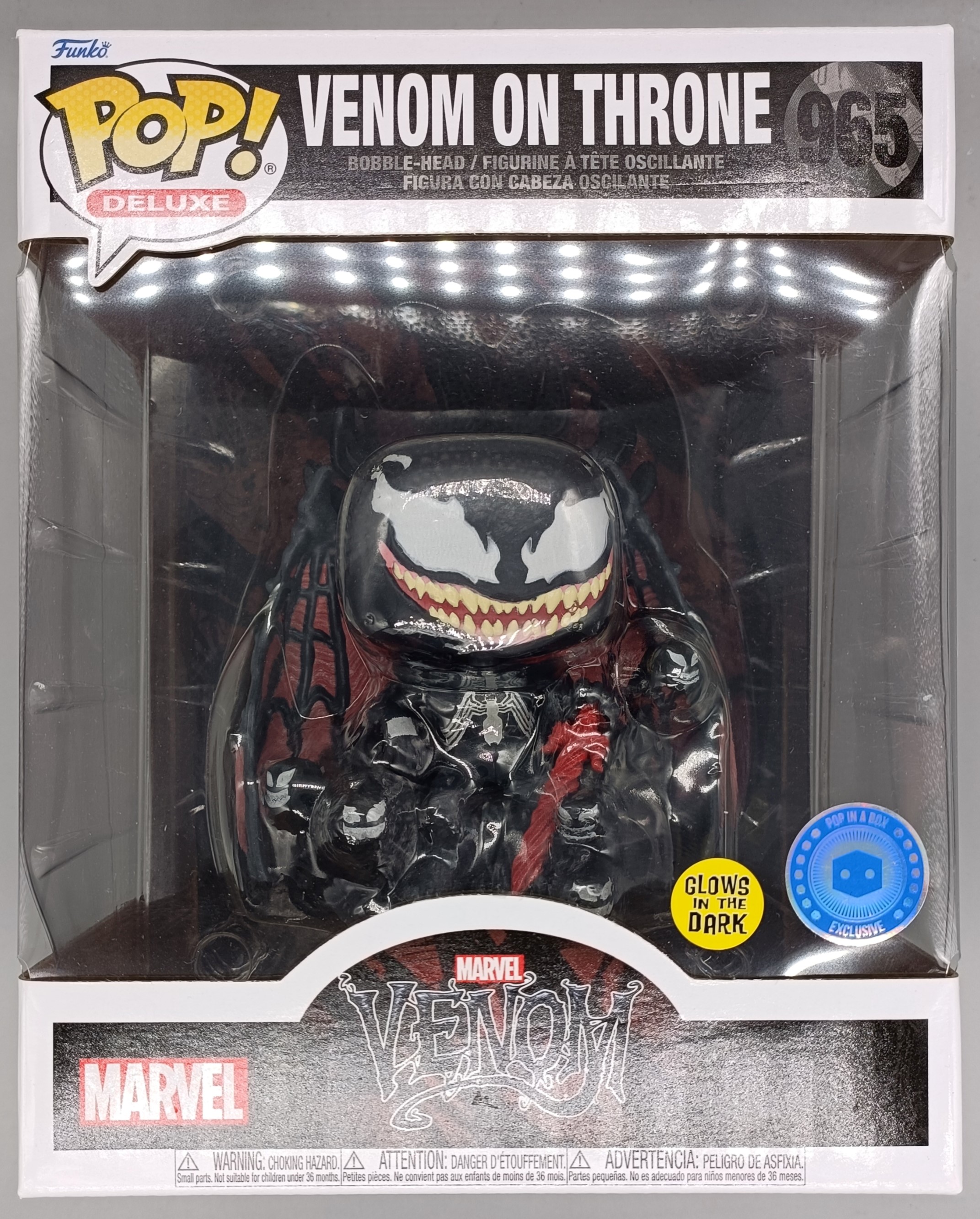 Marvel: Venom en Trono Deluxe Glows in the Dark Funko Pop (Pop in a Bo –  FunkoSpace