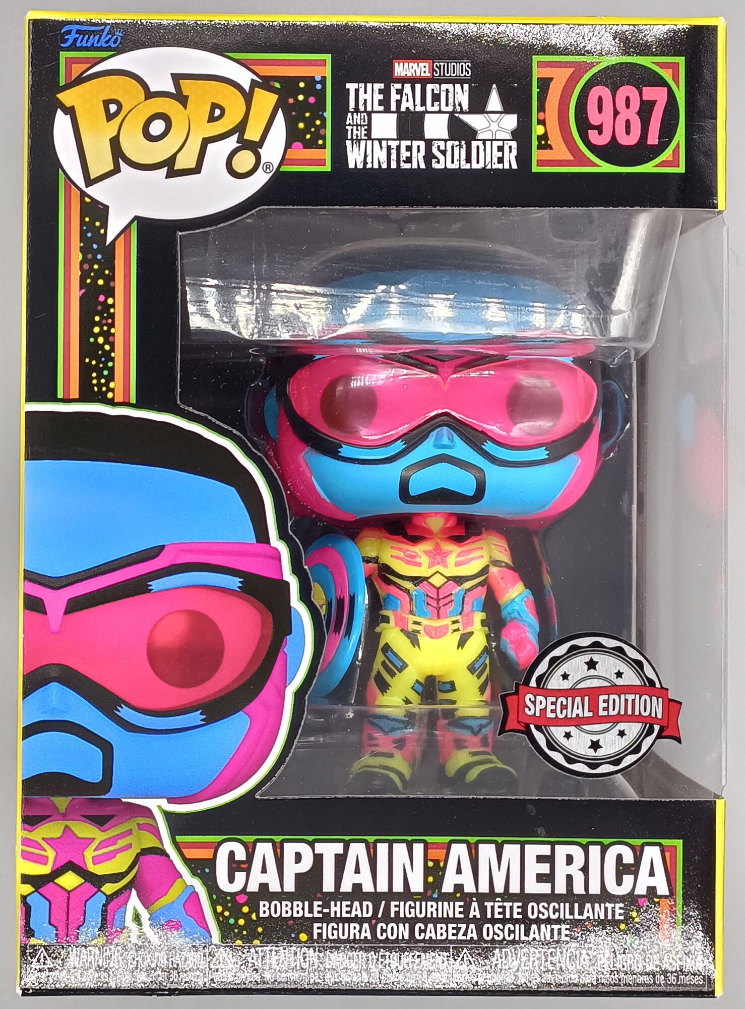 #987 Captain America Blacklight Marvel Falcon & The Winter S – Funko Pops