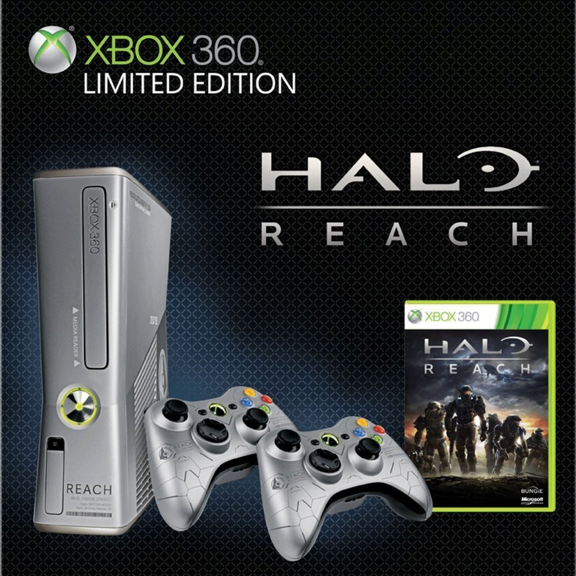 Xbox 360 4GB Limited Edition Halo Reach Console with 2 pads