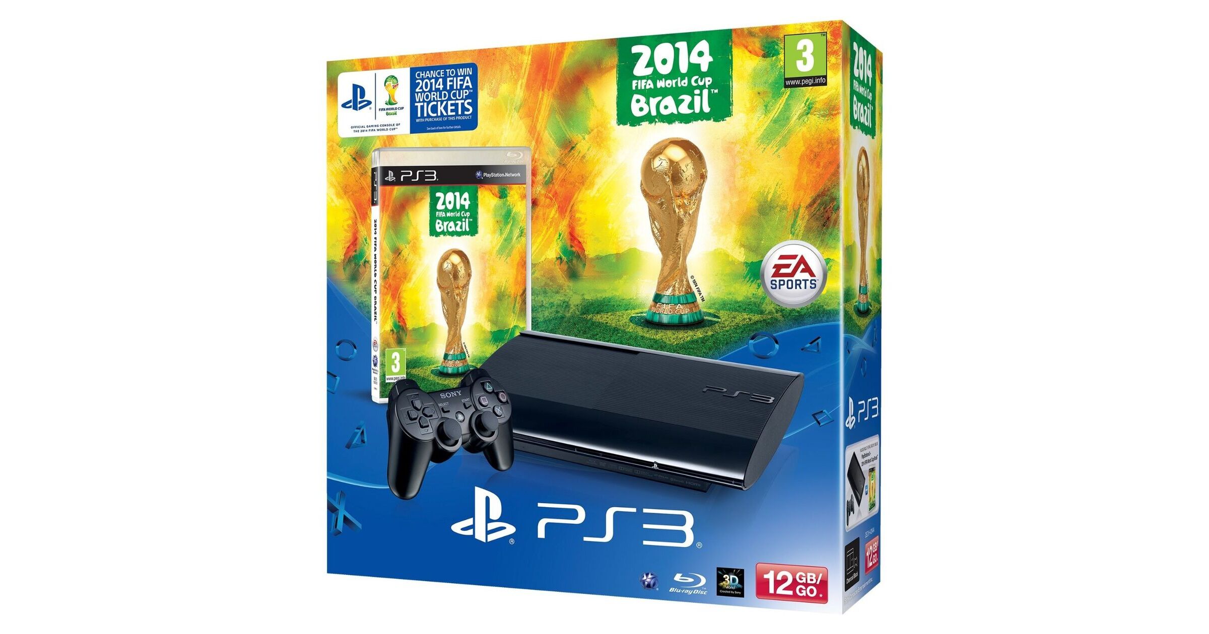 PlayStation 3 Console (SSlim) 12GB with FIFA World Cup 2014