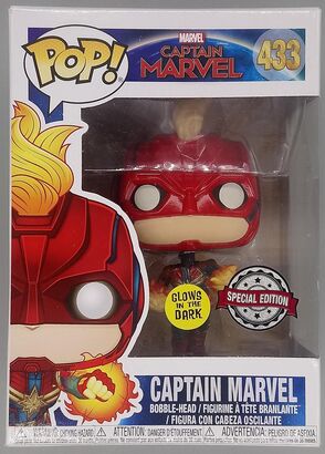 #433 Captain Marvel (Flying) Glow Pop - BOX DAMAGE