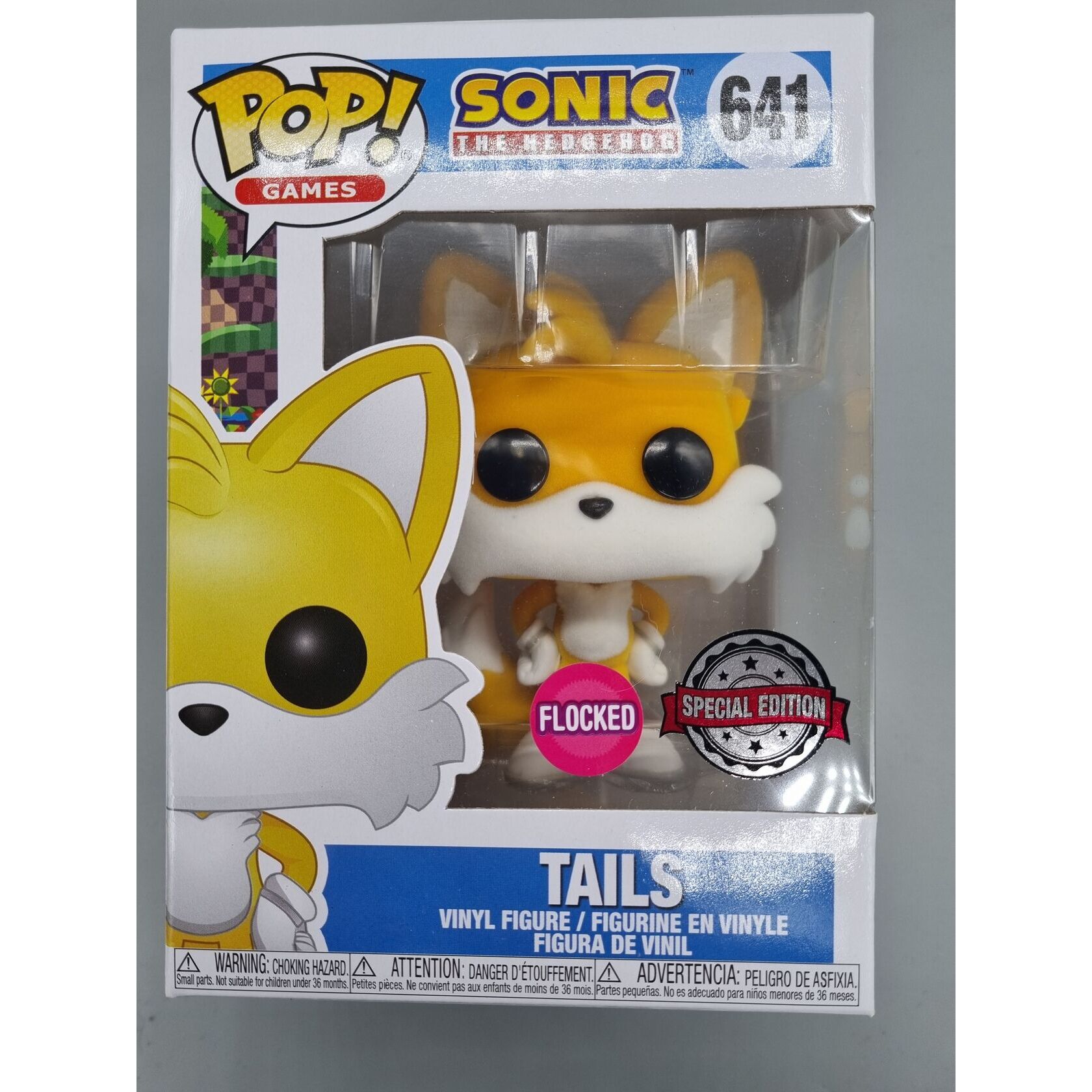 Boneco Funko Pop Sonic Tails 641 Flocked - Edição Especial