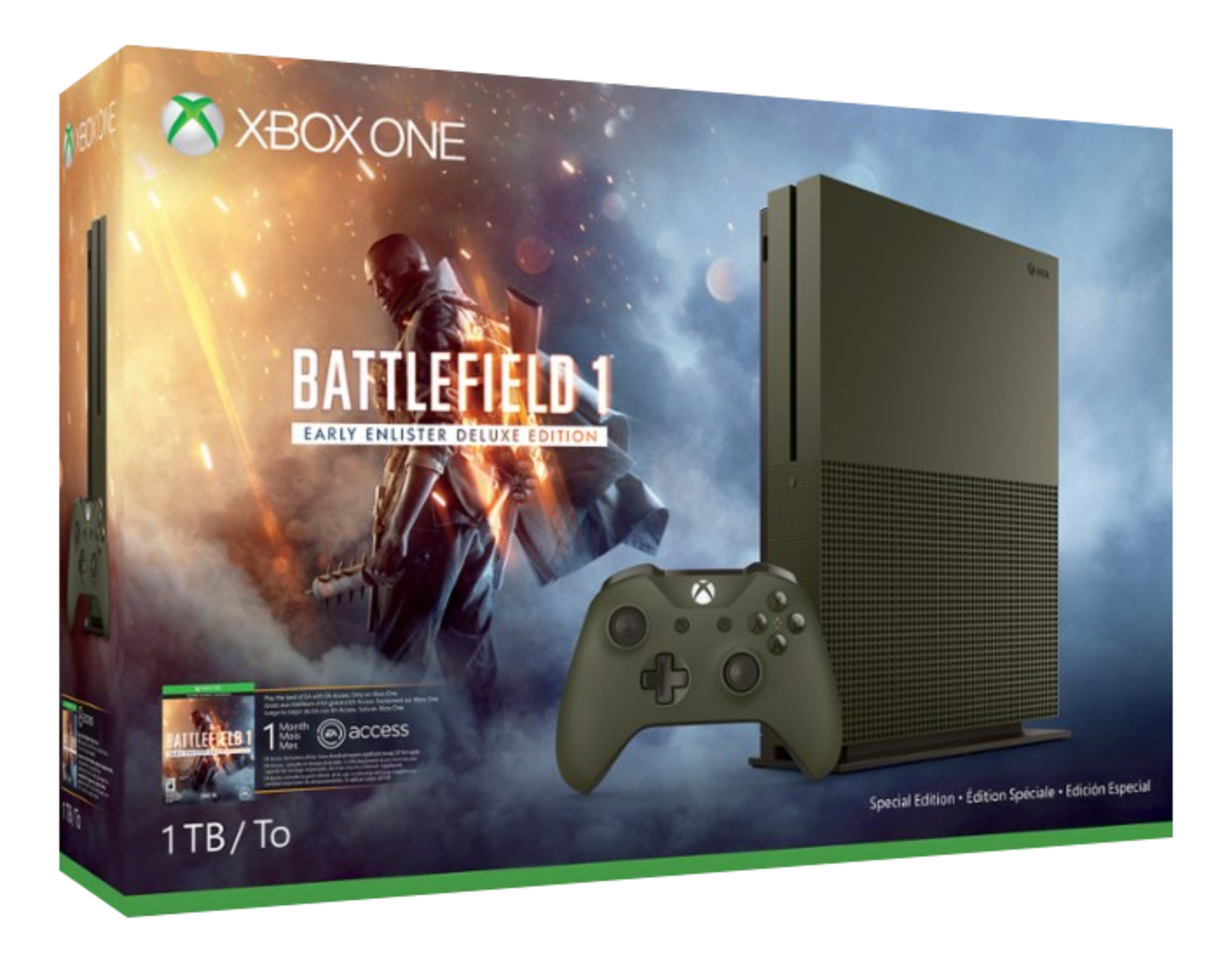 Xbox One S Console Military Green Console (1TB)